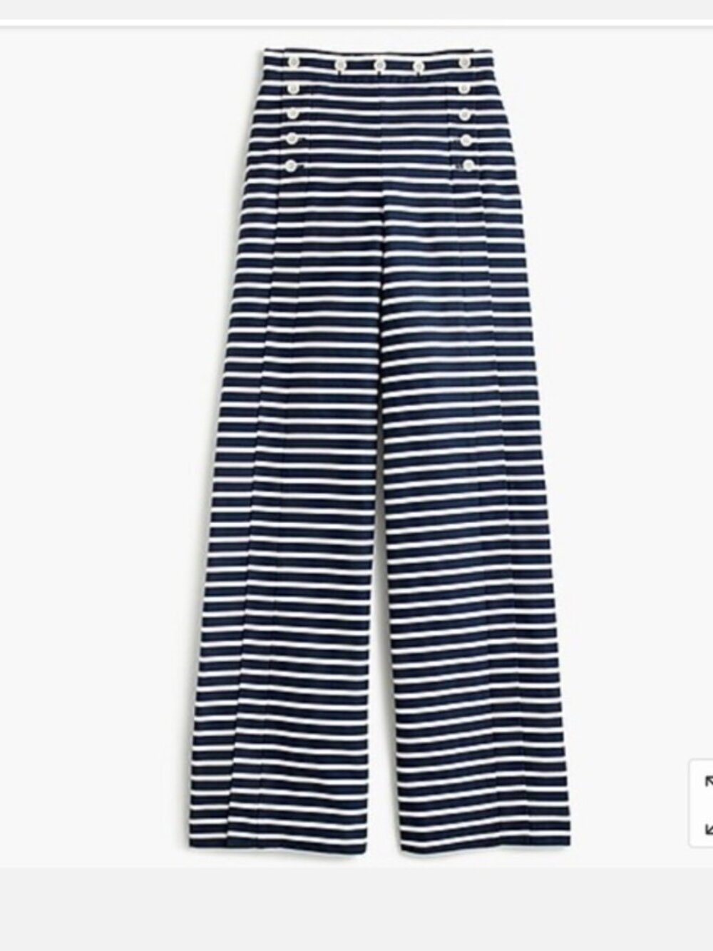 J. Crew Nautical Stripe Sailor Pant Size 4 Wide Leg Coastal Beach Resort - Picture 2 of 12